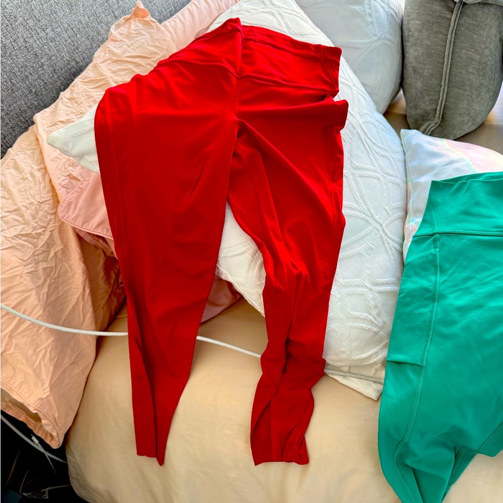 Lululemon Race Pace Leggings in striking red, size 10